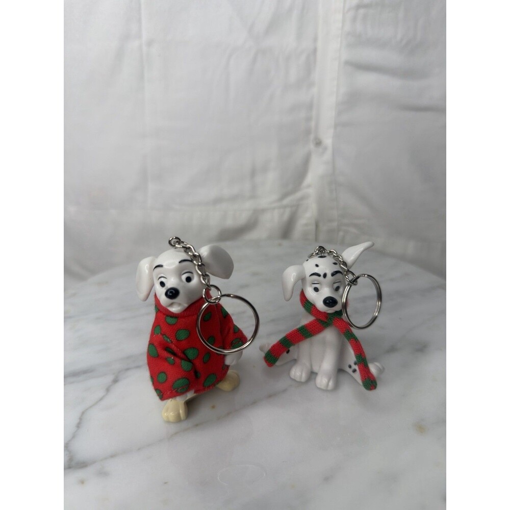 Vintage Disney 101 Dalmatians Christmas Holiday keychain 1990's